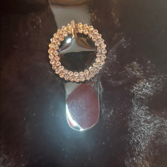 Midnight Velvet Black Sequined Buckles & Fur WMNS Boots SIZE: 10 - Picture 8 of 12